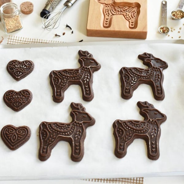 Cookie Cutters i Tre For Kaker Stempel Preging Håndverk Dekor