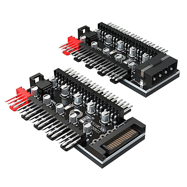 Moderkort 10 Portar Fläkt 4pin Pwm Fläkthubb Splitter Förlängning 12v