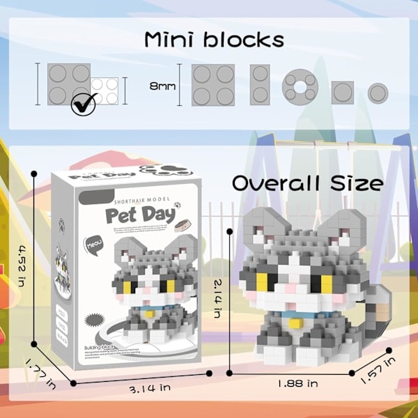 Micro Mini Byggklossar Katt-serie, Kreativa Byggklossar, Siamesisk Katt Födelsedagspresent, Lämplig för 6-12 år och uppåt Siamese