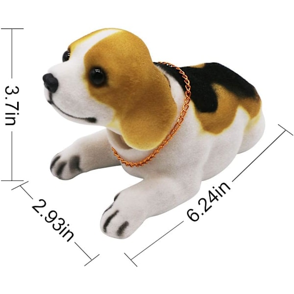 Skakande huvud beagle, bildekoration nickande hundtillbehör hög simulering kreativ hund instrumentbräda hantverk hundälskare present (beagle)