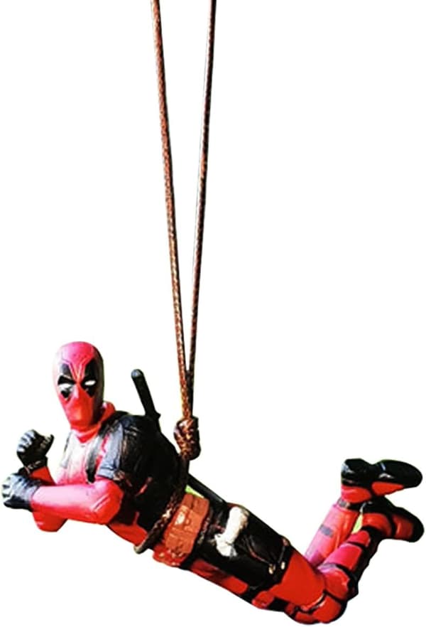 Bilpynt, Søt Deadpool Bilpynt, Svingende Deadpool Pynt, Bil Dekor Sjarm Anheng B