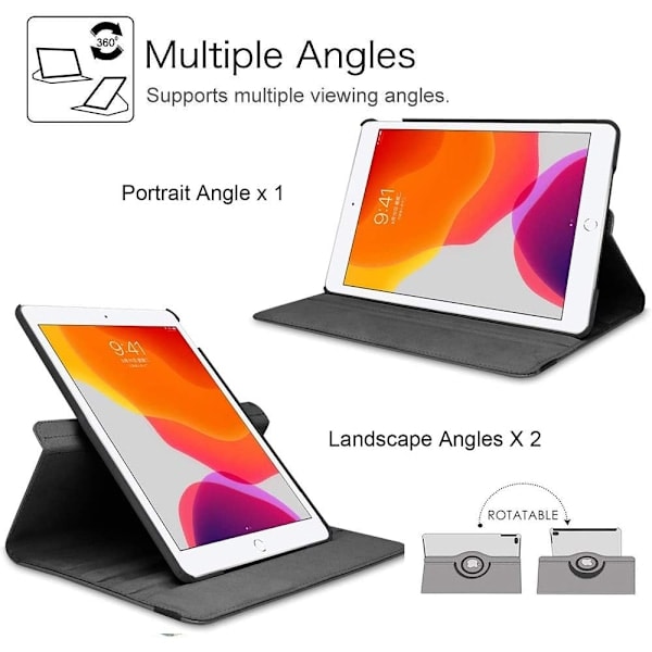 Nytt Roterande Fodral för iPad 10.2\" 9:e / 8:e / 7:e Generationen med Auto Sleep / Wake Funktion