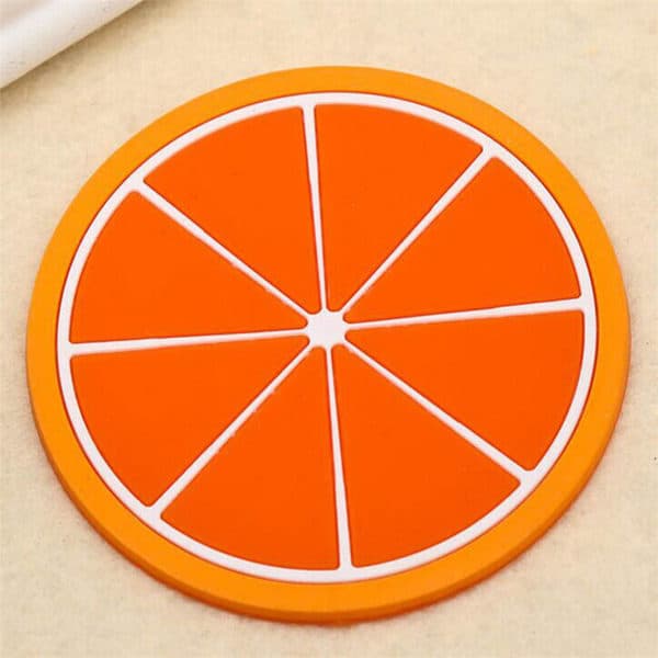 3 st/förpackning Glasunderlägg Orange i silikon