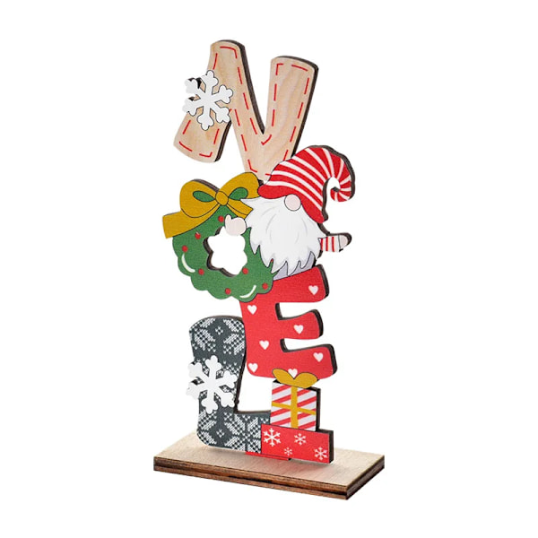Juldekoration nordisk trä ansiktslös gammal man målade bokstäver DIY prydnader jul dvärg prydnader NOEL