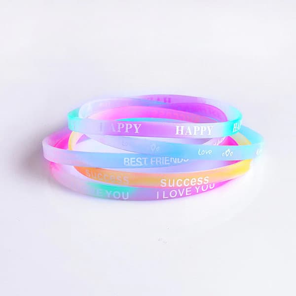 5 stk. / pakke silikone armbånd til bedste venner, multicolor