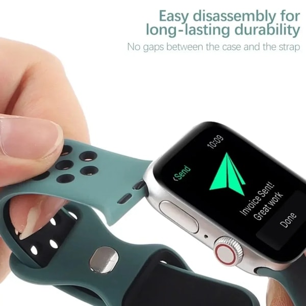 Apple Watch Rem 49mm 44mm 45mm 42mm 41mm 38mm 40mm correa Silikon sportsarmbånd iwatch 8 SE 7 6 5 Ultra 49mm Rød Svart 42 44 45 49mm Red Black 42 44 45 49mm