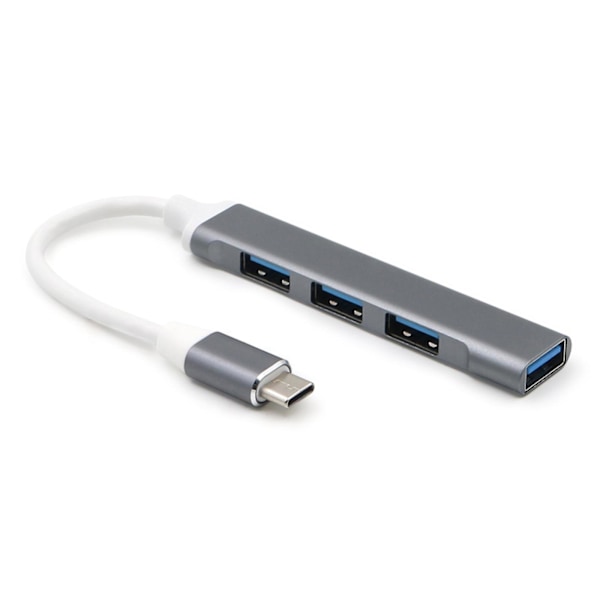 Metall USB C Hub Typ C Till 3x USB 2.0 + USB 3.0 4 Portars Adapter Fo