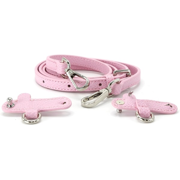 Mini läder axelväska rem, äkta läder modifiering, inget behov av att stansa hängande spänne New-pink SET
