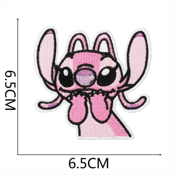 16 stk Lilo & Stitch broderte stryke-på-lapper for klær, jakker