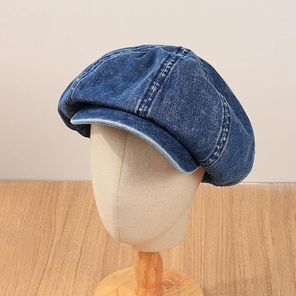 Nyhetspojke kepsar damer damer platta kepsar vintage mjuk 8 paneler åttakantig hatt Cabbie hatt blue