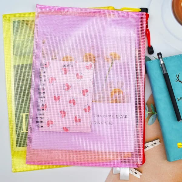 5 stk. Plastik Wallet A4 Mappe Dokument Lynlåspose A4 Lynlåspose