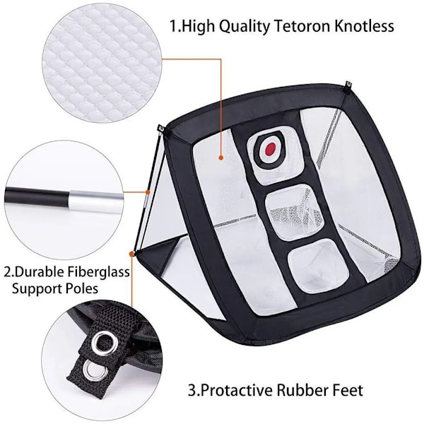 Golf Chipping Net, Starkt Stabilt Pop Up X-format Golfnät för Inomhus/Utomhus/Bakgård Noggrannhet och Svingträning