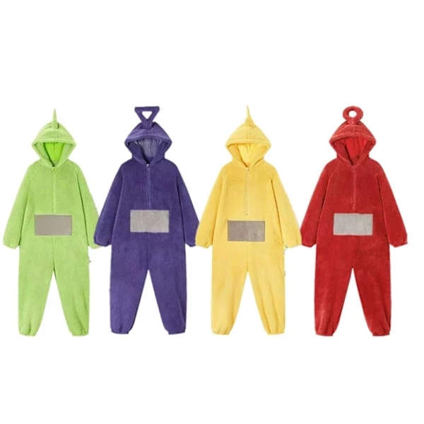 Teletubbies Onesie Pyjamas för Vuxna Tjock Korallfleece Grön L green L