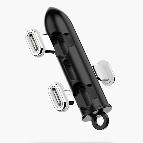 Bærbar magnetisk metallplugg-boksadapter for oppbevaring av Micro Usb