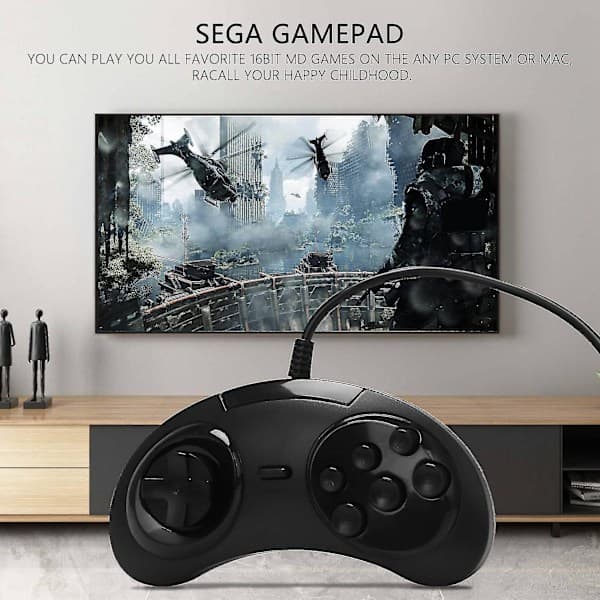 Gamepad Kablet 6-tasters Usb Game Controller Joypad Til / Pc / 2 Y1301 / Drive Sort Plastik Skin