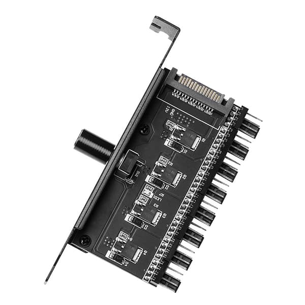 1 til 8 4-pin/3-pin CPU-kjøler PC Chasis Kjølevifte Hastighetskontroll