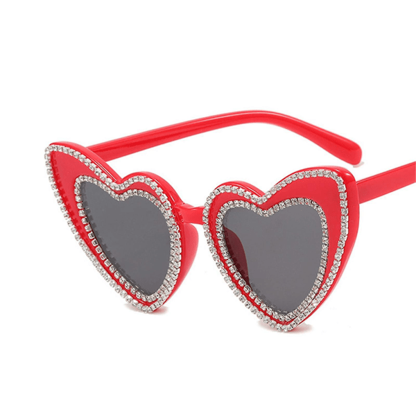 All Match Solglasögon Dam UV-skydd Anti-bländning Ljus Båge Glasögon utomhusglasögon för män och kvinnor Red Frame Gray Piece