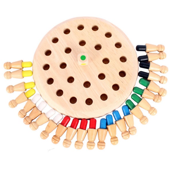 Trä Memory Match Stick- set, roligt blockbrädspel Förälder-barn interaktionsleksak för pojkar och flickor (1 set)
