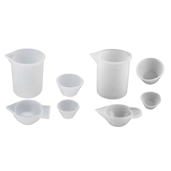 4 stk Silikon Blandekopper Målekopper 100ml 10ml DIY Resin Je