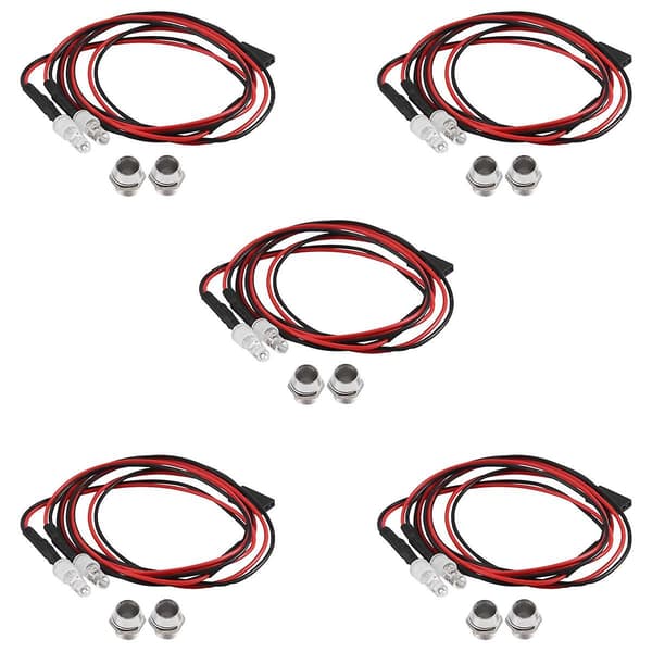 5 stk. 2led 5mm Frontlykter Rc Tilbehør Led Lys For 1/10 Modell