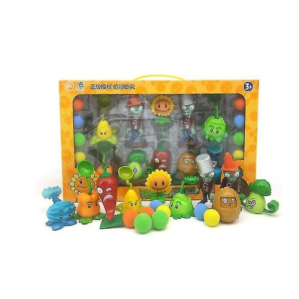 Plants vs. Zombie Leker Komplett Sett Silikon Anime Figur Dukker