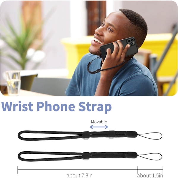 Mobiltelefon Lanyard 2 stk - 1 stk Justerbar halsrem