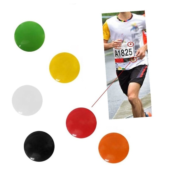 4 stk løpsnummerklips for feste av startnummer, spenne for maratonnummerplate Svart Black
