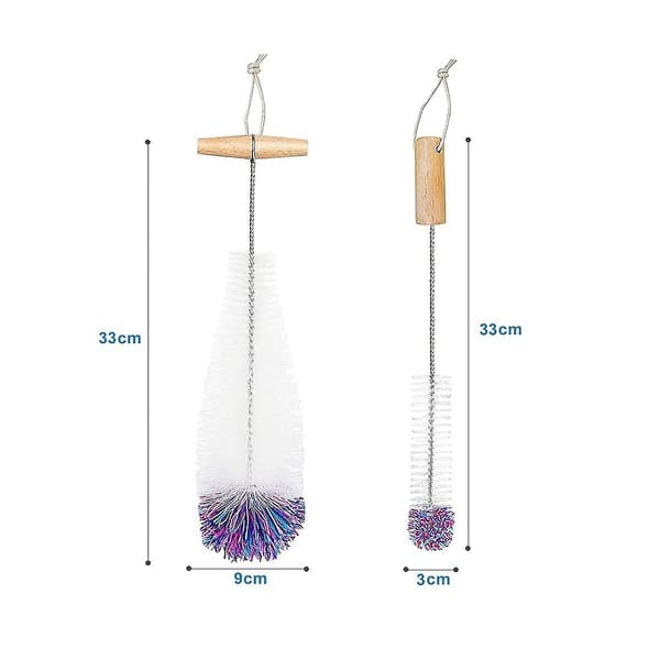 Borste för glasflaskor, rengörare, 2-pack rengöringsborstar, Cl