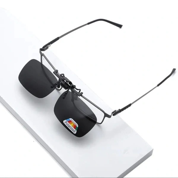 Clip On - Flip Up - Solglasögon - UV400 - (2-pack) Brun Brown