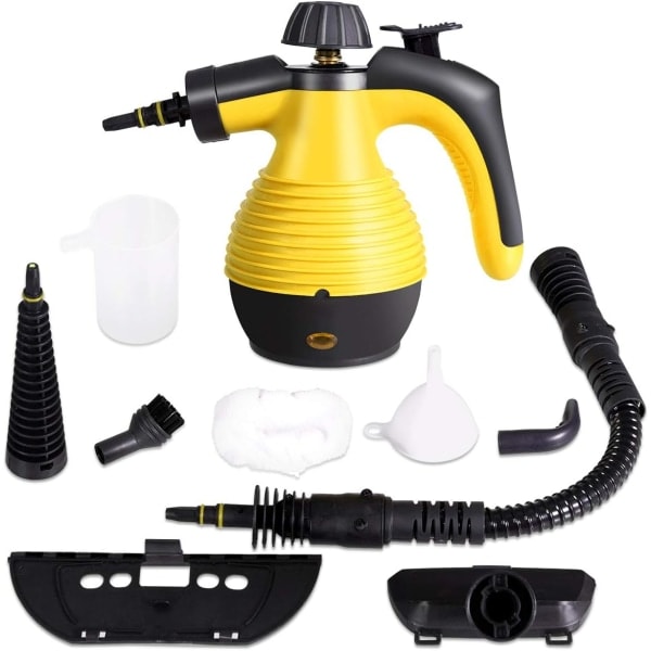 Handhållen Ångrengörare, Multifunktionell Ångrengörare, Ångstrykjärn, 1050W, Med Tillbehör (Gul)
