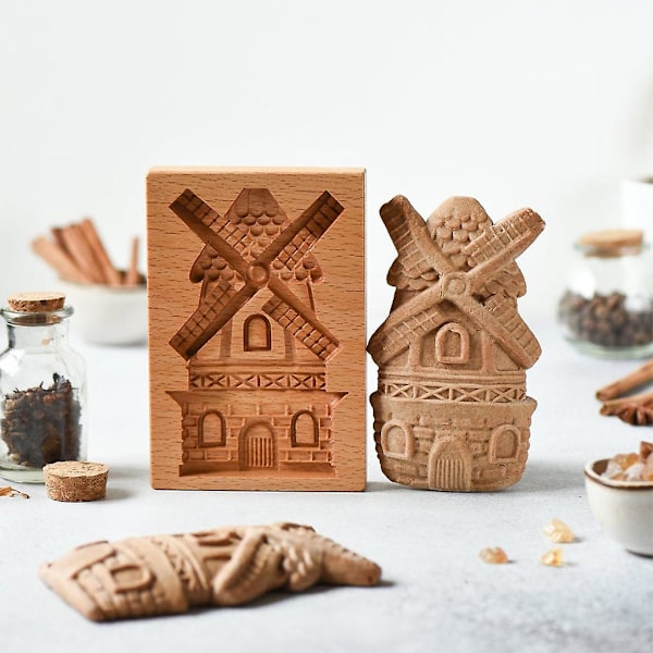 Cookie Cutters i Tre For Kaker Stempel Preging Håndverk Dekor