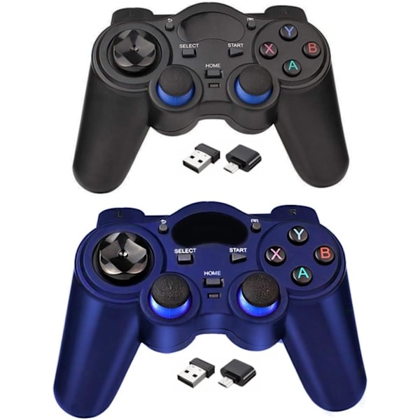 USB 2.4G Trådløs Spilcontroller 2-pak til PC/Laptop (Windows XP/7/8/10)/Android/PS3 & Steam Joystick Gamepad til PC Spil Controller C