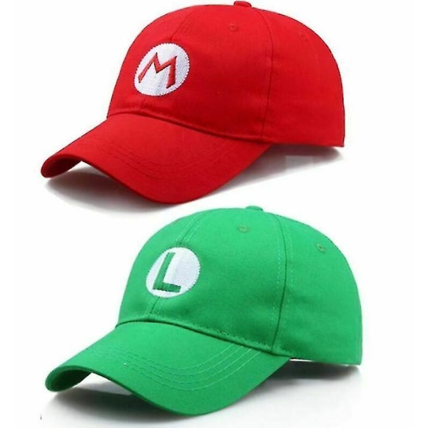Super Mario Bros cap Justerbara hattar för män Red Green