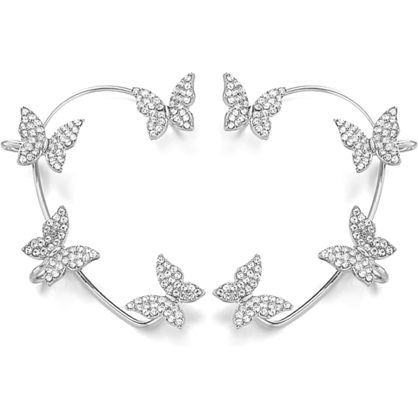 Zircon Sommerfugle Øreringe til Kvinder Sommerfugl Øre Cuff Wrap Crawler