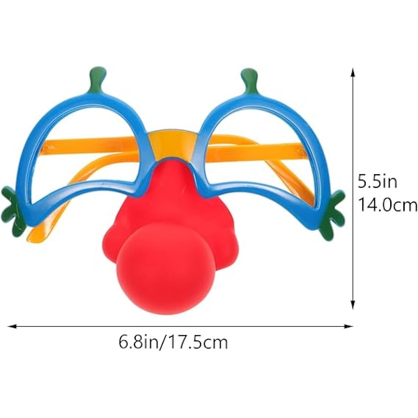 Roliga festglasögon 2 st roliga glasögon fest solglasögon med clown röd näsa kostym nyhet glasögon för roliga julfest gynnar tillbehör
