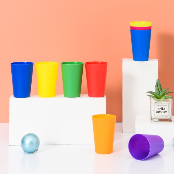 Färgglada plastmuggar drickskopp för hemmet Återanvändbar festservis och festtillbehör (24 st)