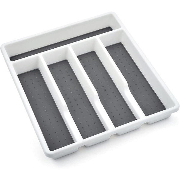 Bestikbakke, Plastik Skuffeorganiser/Opdeler, 5 Rum Bestikbakke, Køkken/Kontor/Tilbehør.