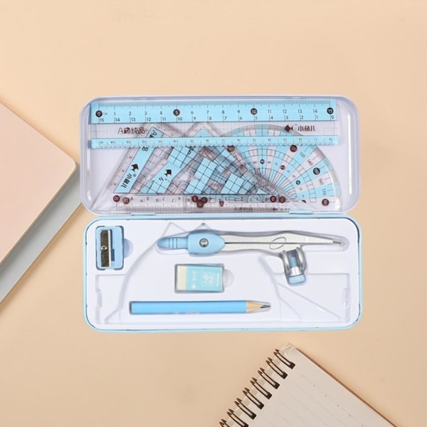 1/3 Matematik Geometri Kit 8 delar Studenttillbehör Gradtalsskiva för 1 Set