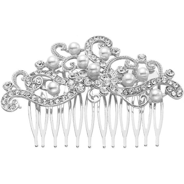Brudslöja Hårkam för Bröllop Vintage Brudkam Håraccessoarer Håraccessoarer (Roséguld) silver silver