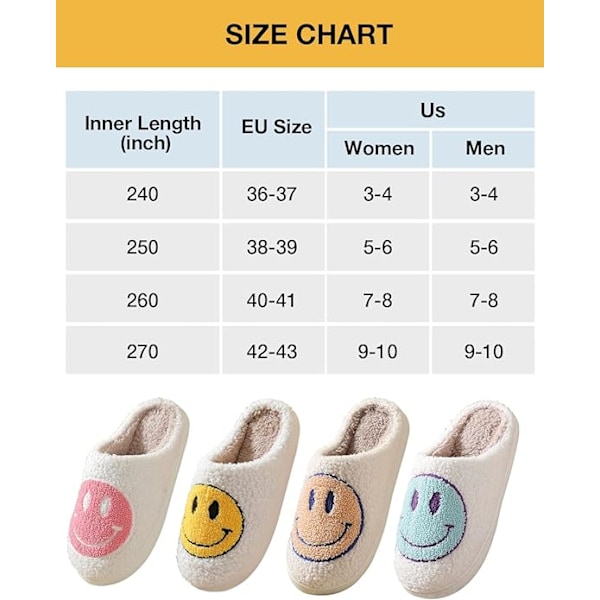 Smile Face Tøfler Innendørs Utendørs, Smile Happy Face Tøfler, Retro Tøfler for Kvinner Hus Myke Fluffy Tøfler. Light yellow