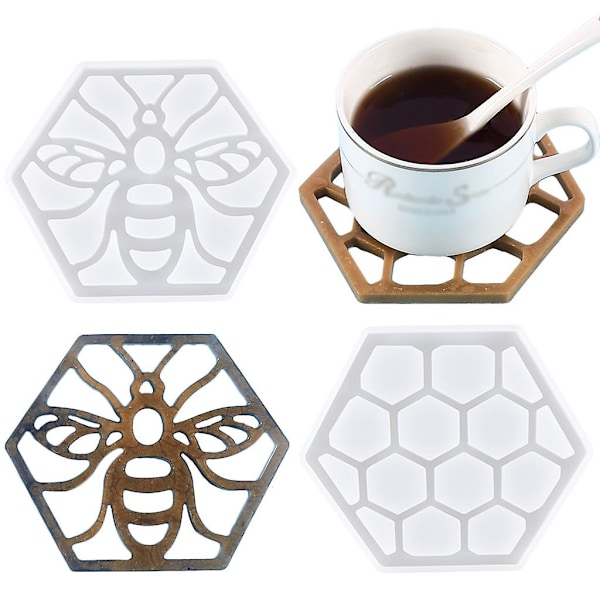 Epoxy Coaster Form Bi Honningkage Form DIY Agat Coaster Måtte Hjem