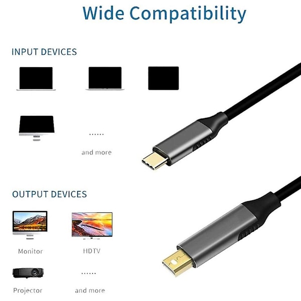 Usb C - Displayport -kaapeli 4K @60Hz Usb Type-c - Dp Alt -tila Vi