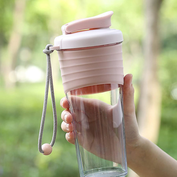 Shakerflaske til proteinblandinger, proteinshakerflasker med piskerkugle, bærbar pre-workout valleproteindrik-shakerkop Pink