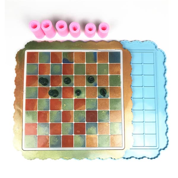 7 stk. Internasjonalt Sjakk Resin Former Silikon Brikker Epoxy Mol