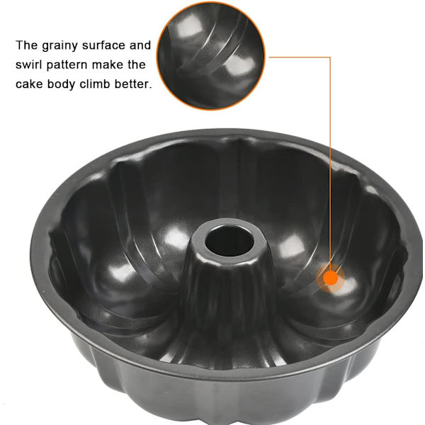 24cm/9,6 tum kakform bakform, rund bakform i kolstål, kakform med non-stick beläggning