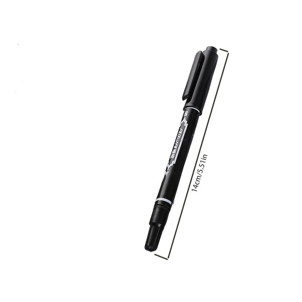 Permanent Markør Pen 0.8/2mm Spids Dobbelt Hoved Vandtæt Sort Blå Rød Pen Til Student Papir Stål CD Glas Klud Farve Kontor Skoleartikler Rød Red