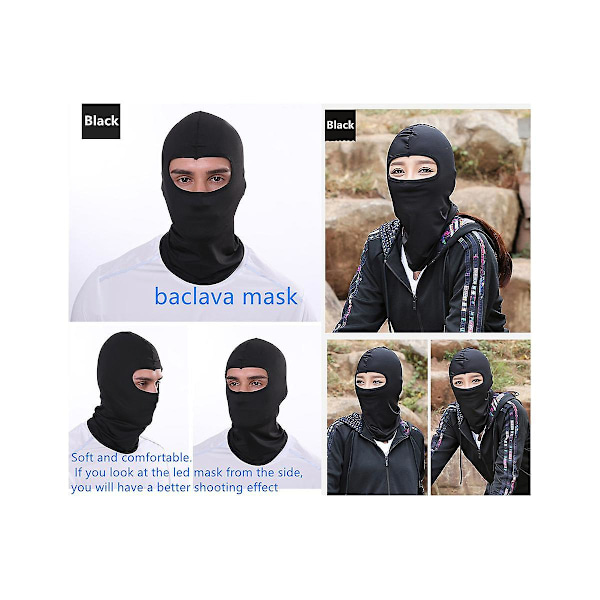 Bluetooth LED-lampor Upplyst Party Mask Halloween Jul DIY Animation Text Love Prank Conce