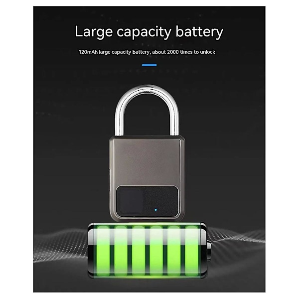 Smart Portabel Fingeravtryck Tuya App Hänglås Med USB-nyckelstöd