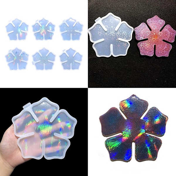Blomsterbrikke Resin Former Silikon Holografisk Koppematte Form R