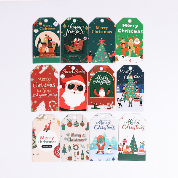Julgåva prydnader kort julafton handskriven lyckobringande välsignelse kort julhälsningskort Christmas Tree Alphabet - White Card